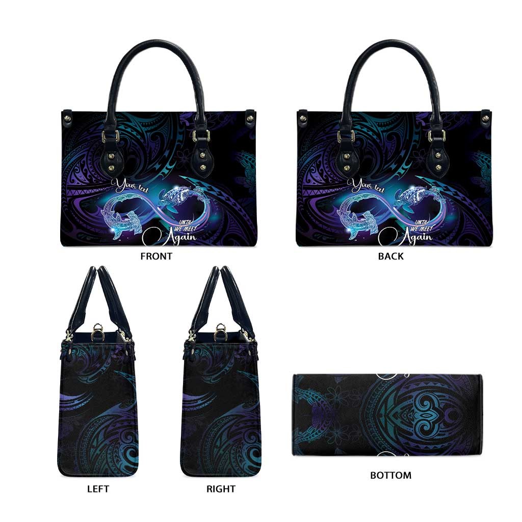 Polynesian Personalized Memorial Leather Bag Oceanic Infinity Symbol - Until We Meet Again - Polynesian Pride