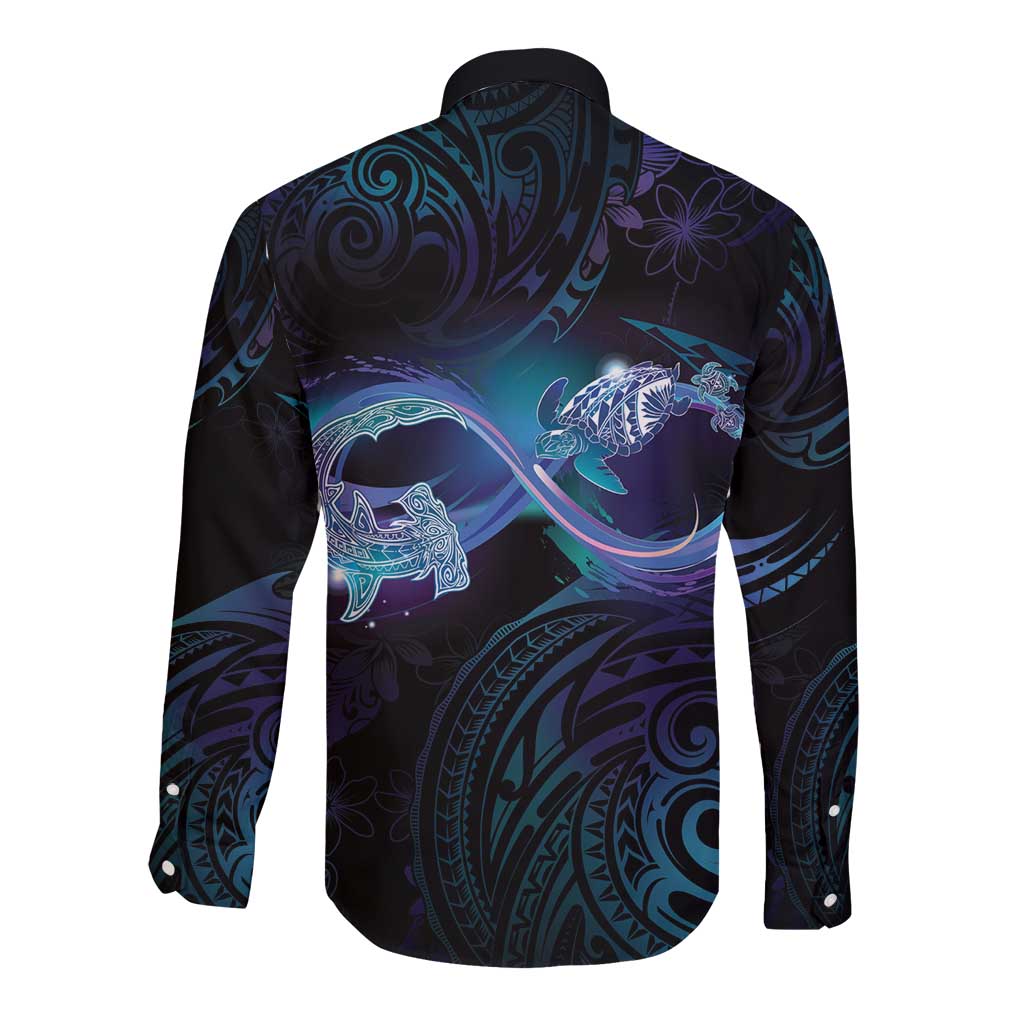 Polynesian Personalized Memorial Long Sleeve Button Shirt Oceanic Infinity Symbol - Until We Meet Again - Polynesian Pride