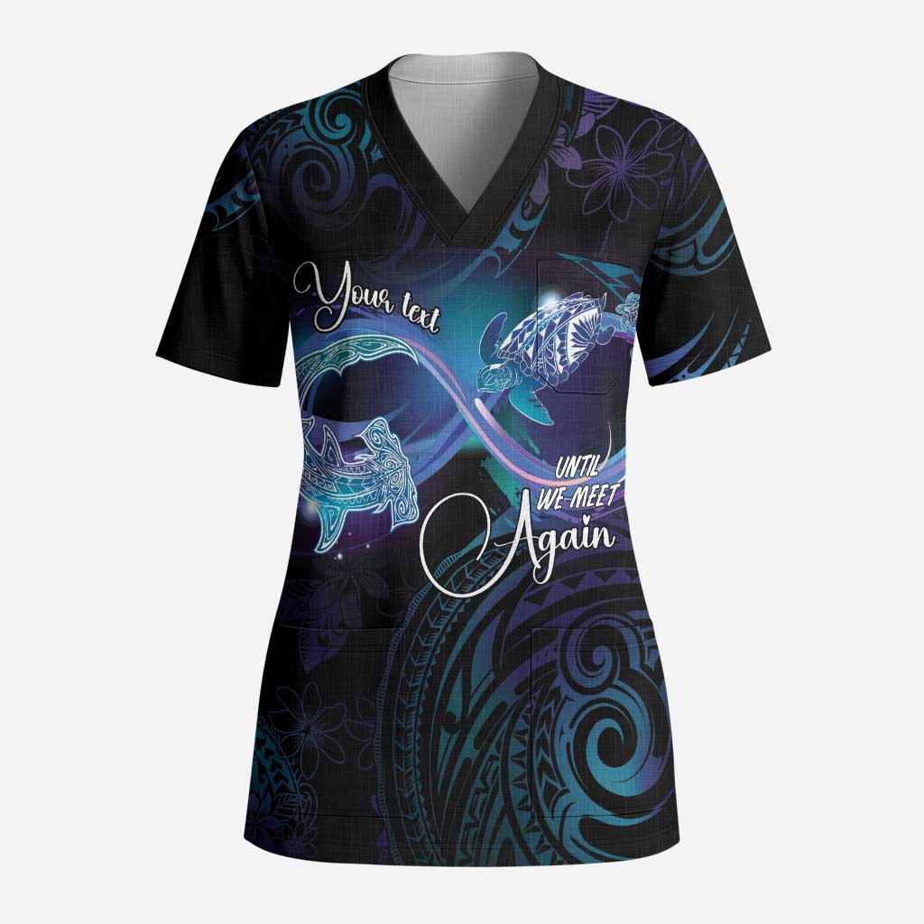 Polynesian Personalized Memorial Scrub Top Oceanic Infinity Symbol - Until We Meet Again - Polynesian Pride