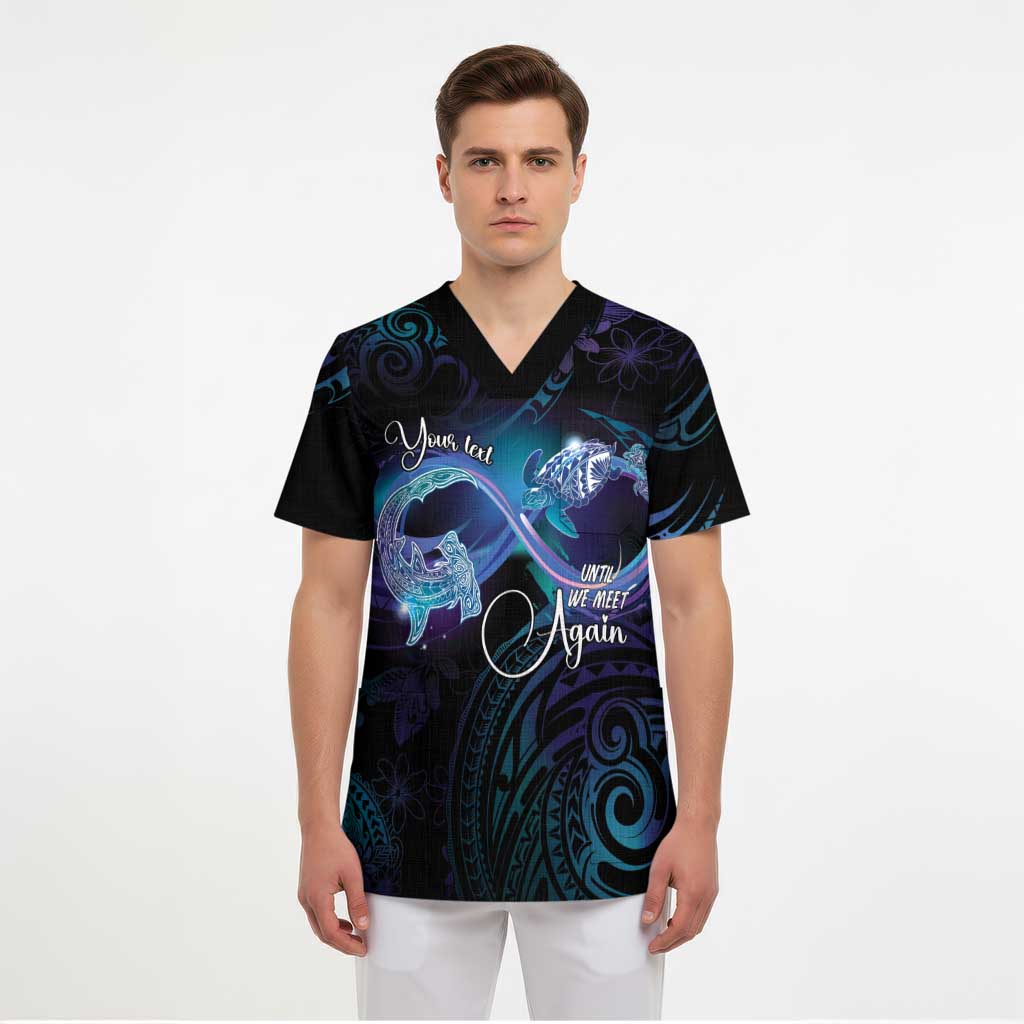 Polynesian Personalized Memorial Scrub Top Oceanic Infinity Symbol - Until We Meet Again - Polynesian Pride