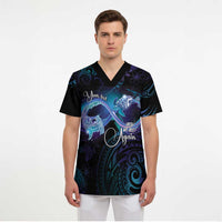 Polynesian Personalized Memorial Scrub Top Oceanic Infinity Symbol - Until We Meet Again - Polynesian Pride