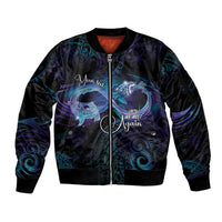 Polynesian Personalized Memorial Sleeve Zip Bomber Jacket Oceanic Infinity Symbol - Until We Meet Again - Polynesian Pride
