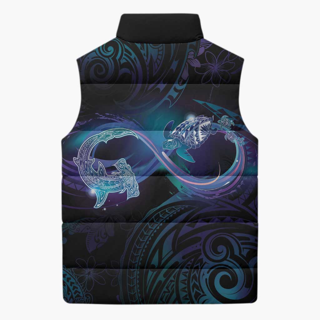 Polynesian Personalized Memorial Sleeveless Puffer Jacket Oceanic Infinity Symbol - Until We Meet Again - Polynesian Pride