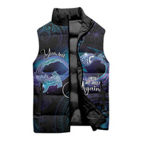 Polynesian Personalized Memorial Sleeveless Puffer Jacket Oceanic Infinity Symbol - Until We Meet Again - Polynesian Pride