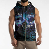 Polynesian Personalized Memorial Sleeveless Zip Hoodie Oceanic Infinity Symbol - Until We Meet Again - Polynesian Pride