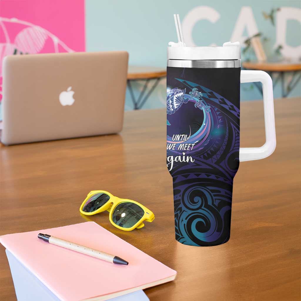 Polynesian Personalized Memorial Tumbler With Handle Oceanic Infinity Symbol - Until We Meet Again - Polynesian Pride