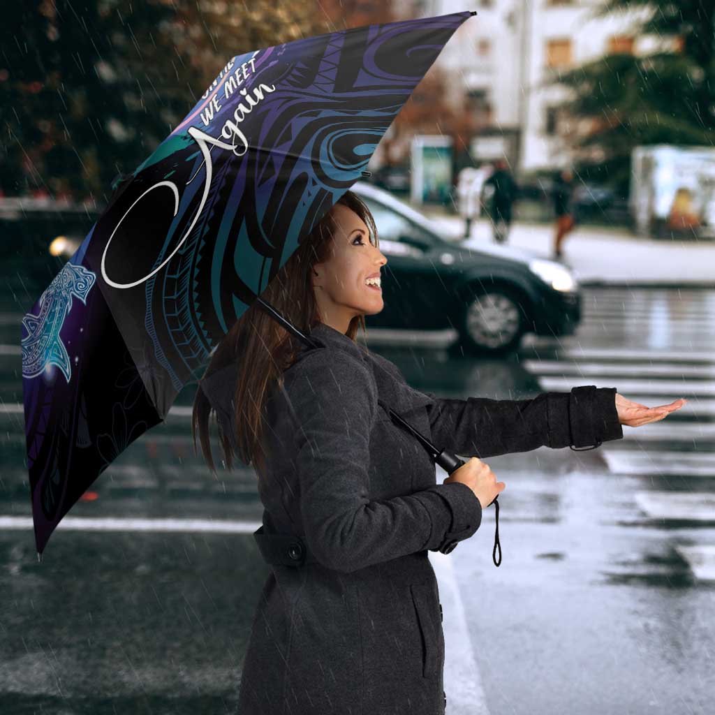 Polynesian Personalized Memorial Umbrella Oceanic Infinity Symbol - Until We Meet Again - Polynesian Pride