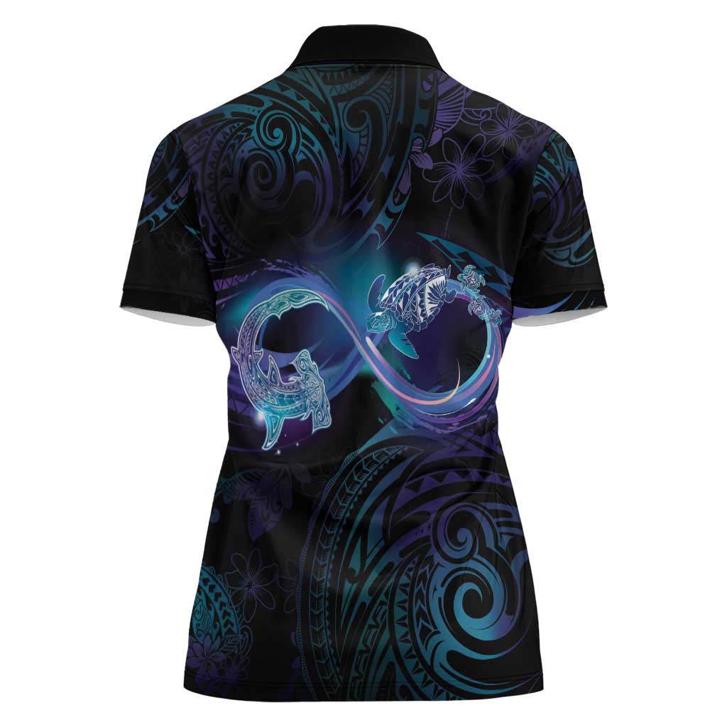 Polynesian Personalized Memorial Women Polo Shirt Oceanic Infinity Symbol - Until We Meet Again - Polynesian Pride