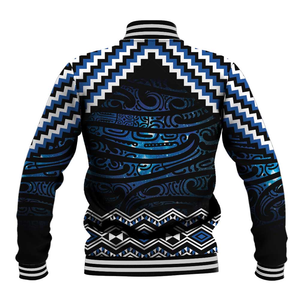 New Zealand Matariki Baseball Jacket Galaxy Styled Taniko
