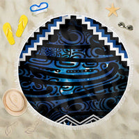New Zealand Matariki Beach Blanket Galaxy Styled Taniko LT7 One Size 150cm Blue - Polynesian Pride