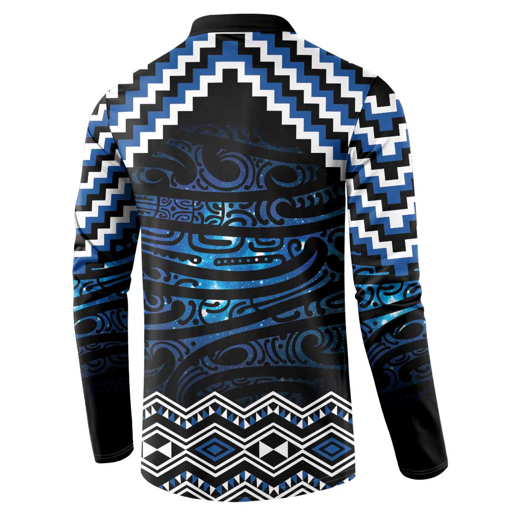 New Zealand Matariki Button Sweatshirt Galaxy Styled Taniko