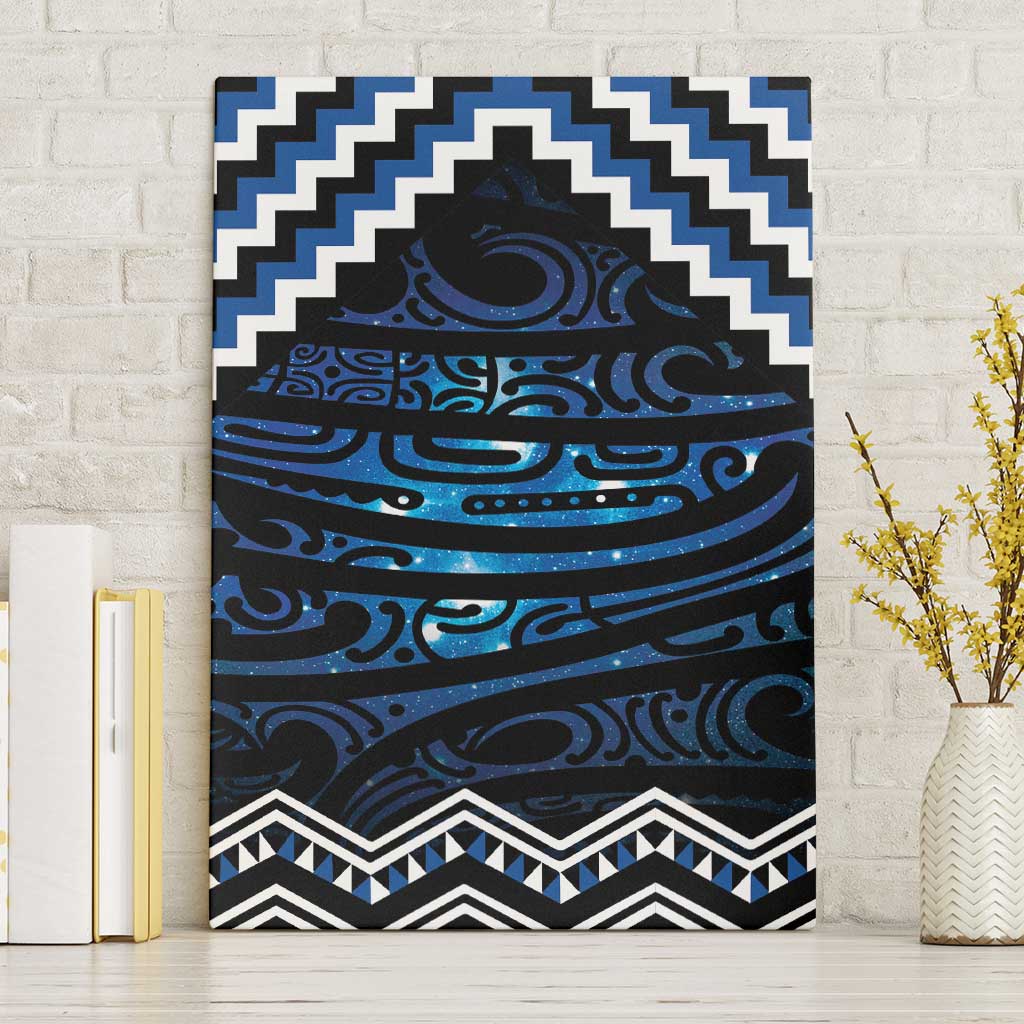 New Zealand Matariki Canvas Wall Art Galaxy Styled Taniko LT7 Without Frame Blue - Polynesian Pride
