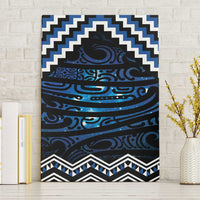 New Zealand Matariki Canvas Wall Art Galaxy Styled Taniko LT7 Without Frame Blue - Polynesian Pride
