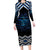 New Zealand Matariki Family Matching Long Sleeve Bodycon Dress and Hawaiian Shirt Galaxy Styled Taniko