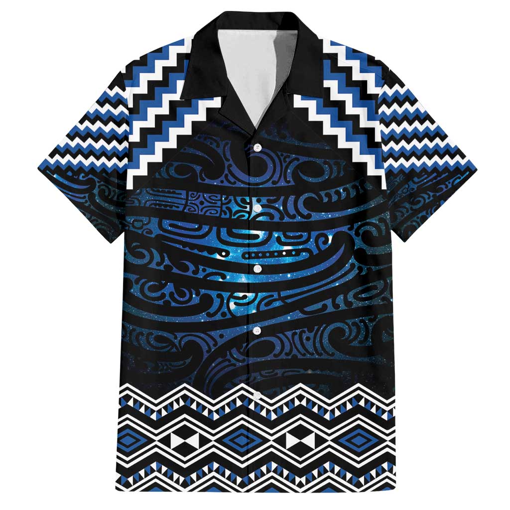 New Zealand Matariki Family Matching Tank Maxi Dress and Hawaiian Shirt Galaxy Styled Taniko