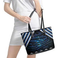 New Zealand Matariki Leather Tote Bag Galaxy Styled Taniko