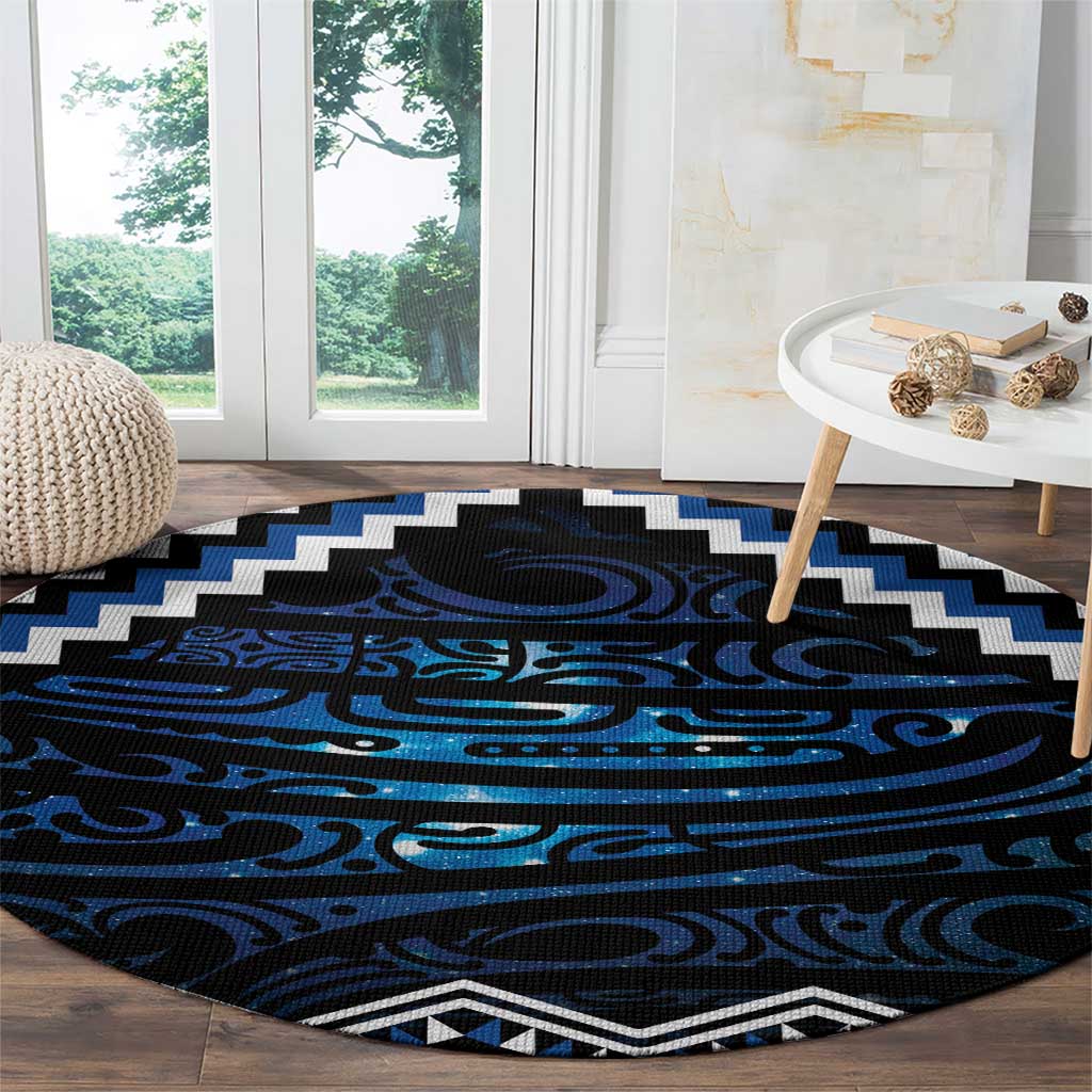 New Zealand Matariki Round Carpet Galaxy Styled Taniko