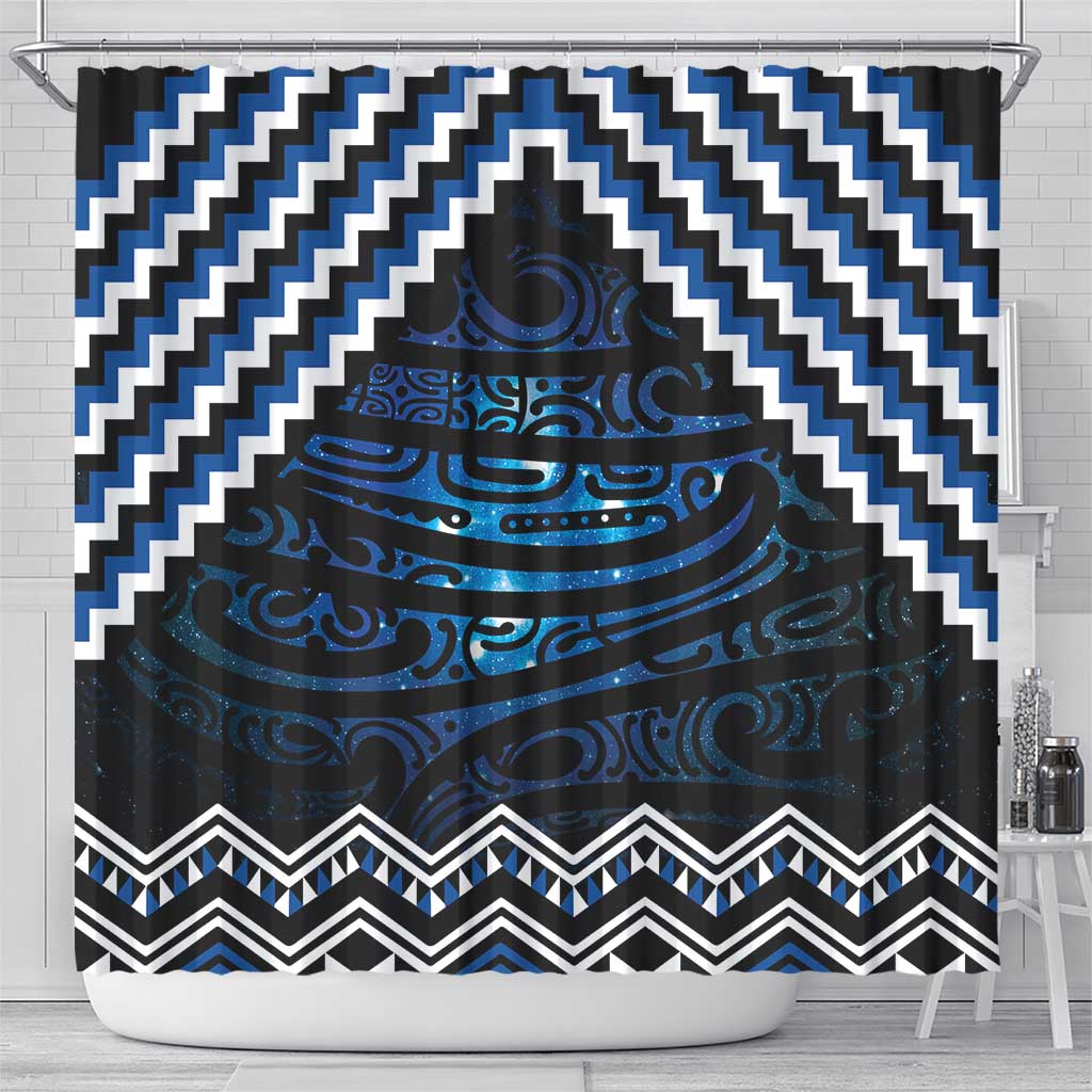 New Zealand Matariki Shower Curtain Galaxy Styled Taniko