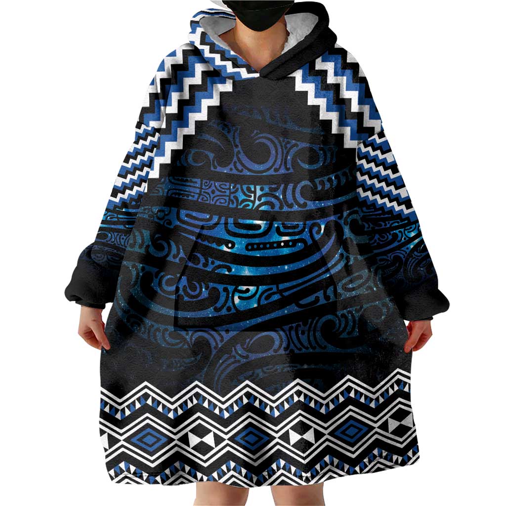 New Zealand Matariki Wearable Blanket Hoodie Galaxy Styled Taniko LT7 - Polynesian Pride
