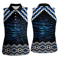 New Zealand Matariki Women Sleeveless Polo Shirt Galaxy Styled Taniko