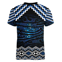 New Zealand Matariki Women V-Neck T-Shirt Galaxy Styled Taniko