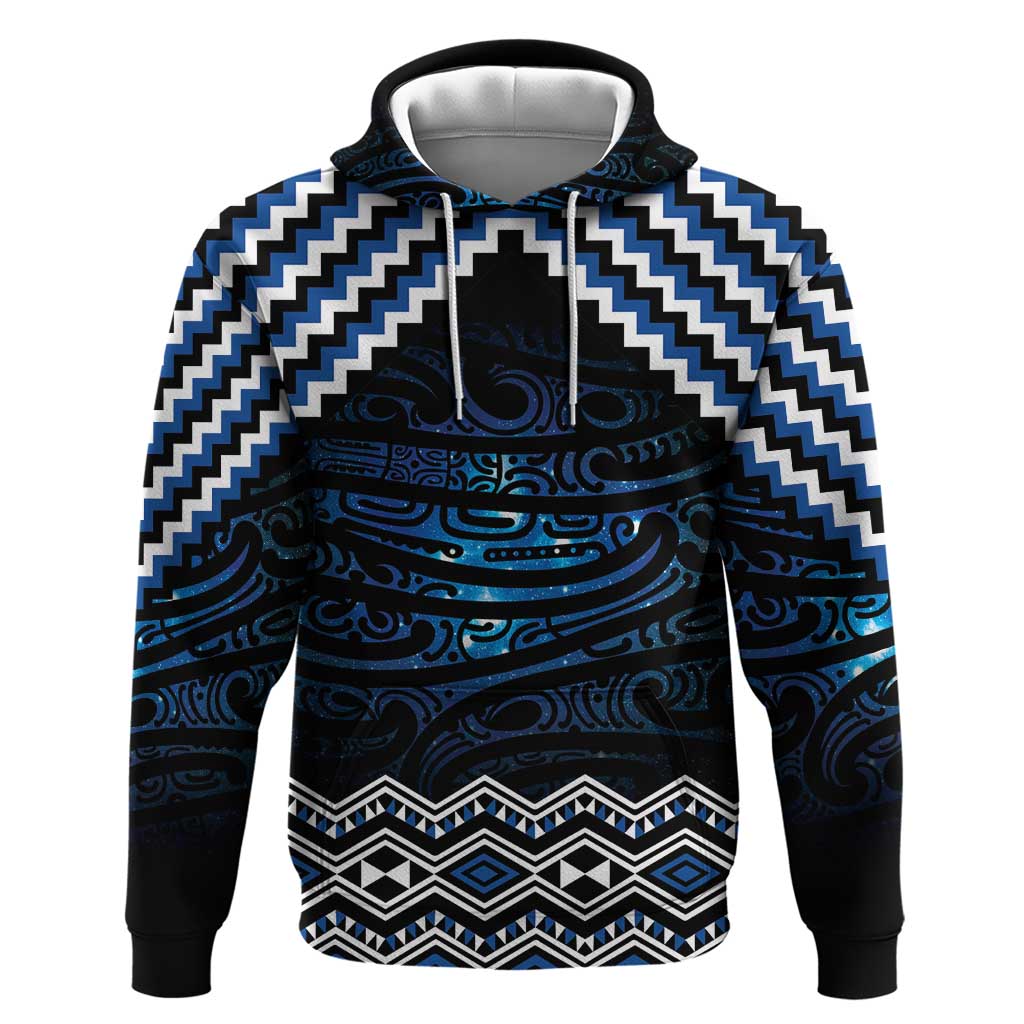 New Zealand Matariki Zip Hoodie Galaxy Styled Taniko