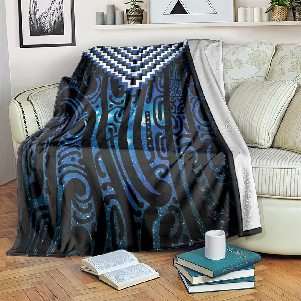 New Zealand Matariki Blanket Galaxy Poutama Motifs LT7 Blue - Polynesian Pride