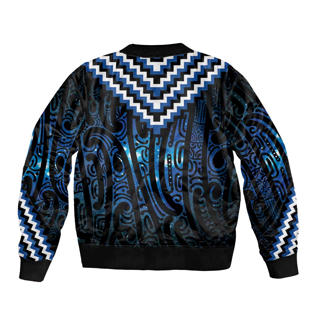New Zealand Matariki Bomber Jacket Galaxy Poutama Motifs LT7 - Polynesian Pride