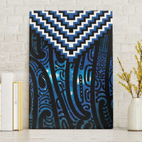 New Zealand Matariki Canvas Wall Art Galaxy Poutama Motifs LT7 Without Frame Blue - Polynesian Pride