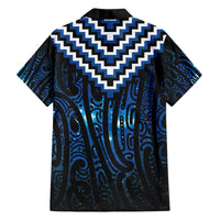 New Zealand Matariki Family Matching Off The Shoulder Long Sleeve Dress and Hawaiian Shirt Galaxy Poutama Motifs