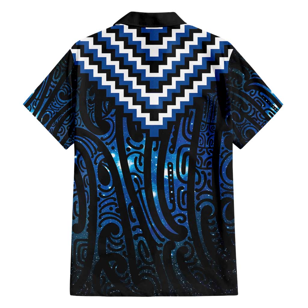 New Zealand Matariki Family Matching Short Sleeve Bodycon Dress and Hawaiian Shirt Galaxy Poutama Motifs