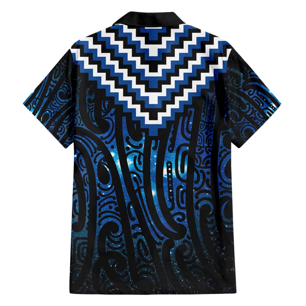 New Zealand Matariki Family Matching Tank Maxi Dress and Hawaiian Shirt Galaxy Poutama Motifs