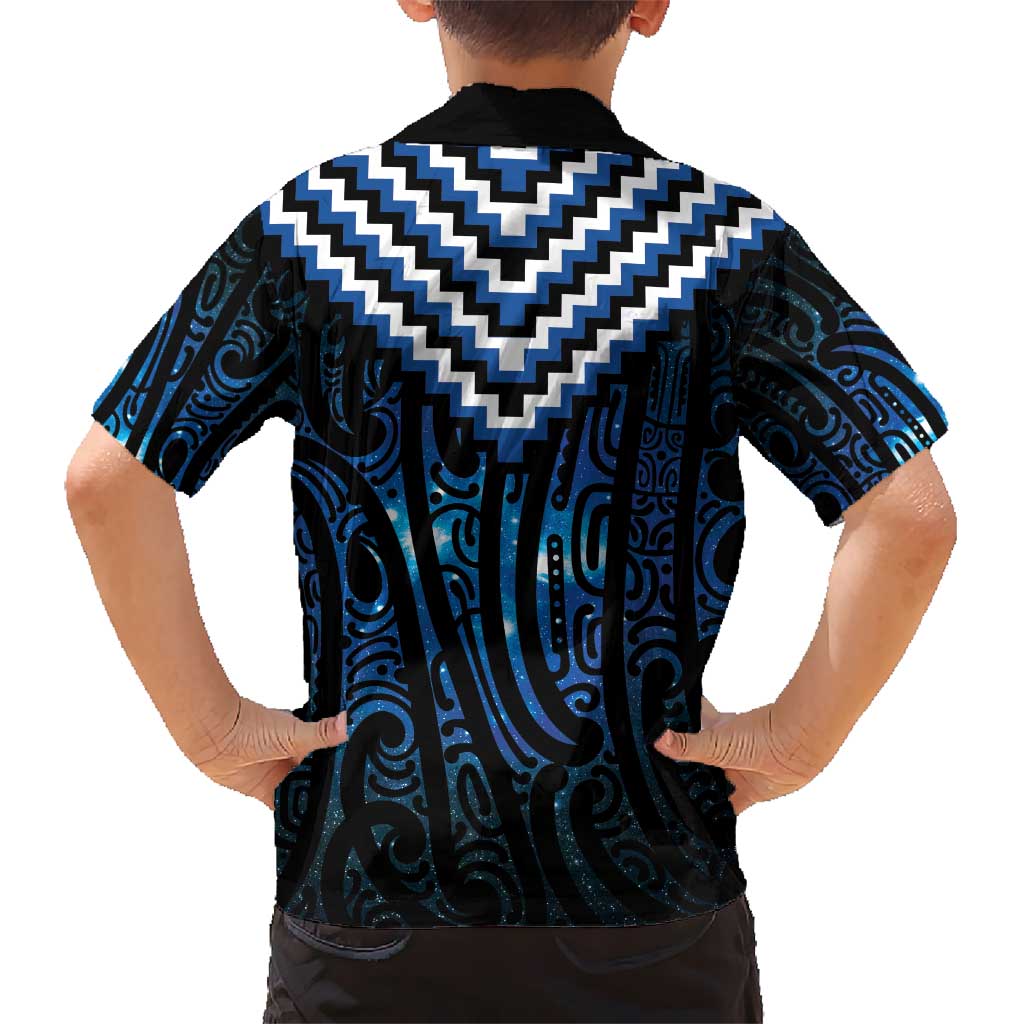 New Zealand Matariki Kid Hawaiian Shirt Galaxy Poutama Motifs