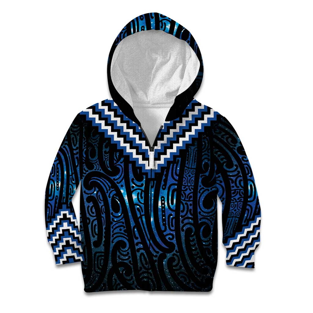 New Zealand Matariki Kid Hoodie Galaxy Poutama Motifs