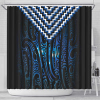 New Zealand Matariki Shower Curtain Galaxy Poutama Motifs LT7 - Polynesian Pride