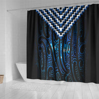 New Zealand Matariki Shower Curtain Galaxy Poutama Motifs LT7 - Polynesian Pride