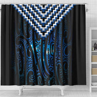 New Zealand Matariki Shower Curtain Galaxy Poutama Motifs LT7 - Polynesian Pride