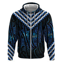 New Zealand Matariki Zip Hoodie Galaxy Poutama Motifs