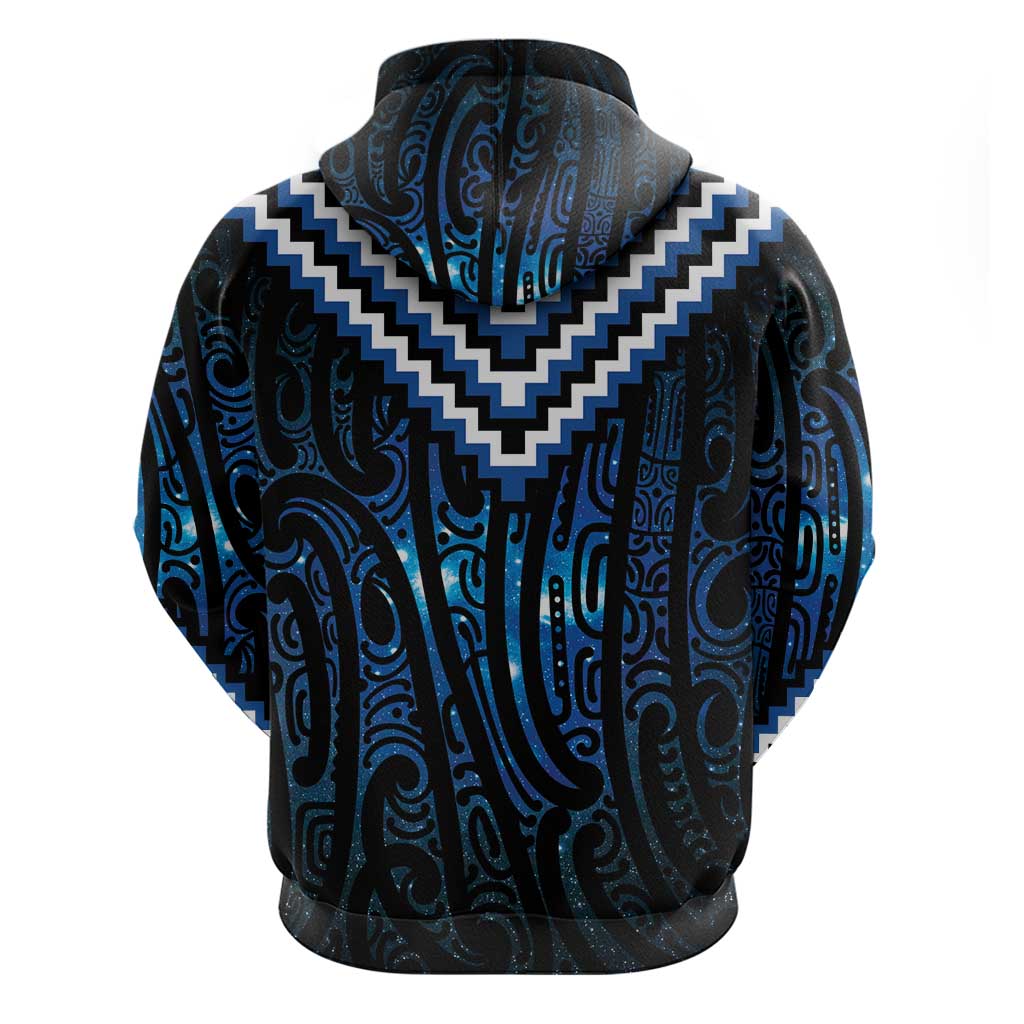 New Zealand Matariki Zip Hoodie Galaxy Poutama Motifs