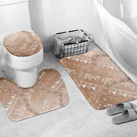 Hawaii Beige Kapa Bathroom Set Vintage 'Ohe Kāpala Motifs Mix Plumeria Leis