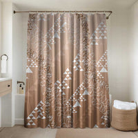Hawaii Beige Kapa Bathroom Set Vintage 'Ohe Kāpala Motifs Mix Plumeria Leis