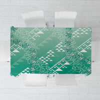 Hawaii Jade Green Kapa Tablecloth Vintage 'Ohe Kāpala Motifs Mix Plumeria Leis LT7 Jade Green - Polynesian Pride