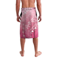 Hawaii Rose Pink Kapa Lavalava Vintage 'Ohe Kāpala Motifs Mix Plumeria Leis