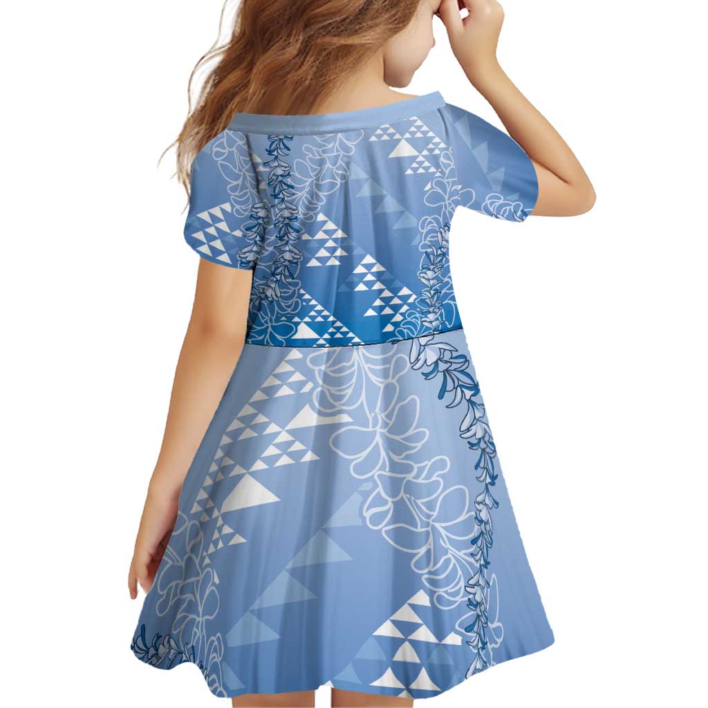 Hawaii Royal Blue Kapa Family Matching Long Sleeve Bodycon Dress and Hawaiian Shirt Vintage 'Ohe Kāpala Motifs Mix Plumeria Leis