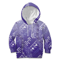 Hawaii Lavender Kapa Kid Hoodie Vintage 'Ohe Kāpala Motifs Mix Plumeria Leis