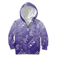 Hawaii Lavender Kapa Kid Hoodie Vintage 'Ohe Kāpala Motifs Mix Plumeria Leis