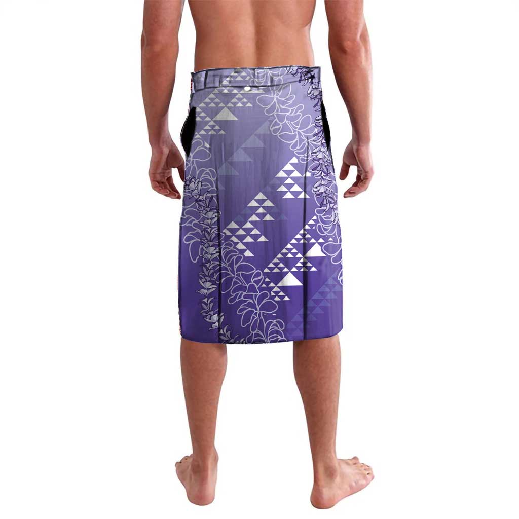 Hawaii Lavender Kapa Lavalava Vintage 'Ohe Kāpala Motifs Mix Plumeria Leis LT7 - Polynesian Pride