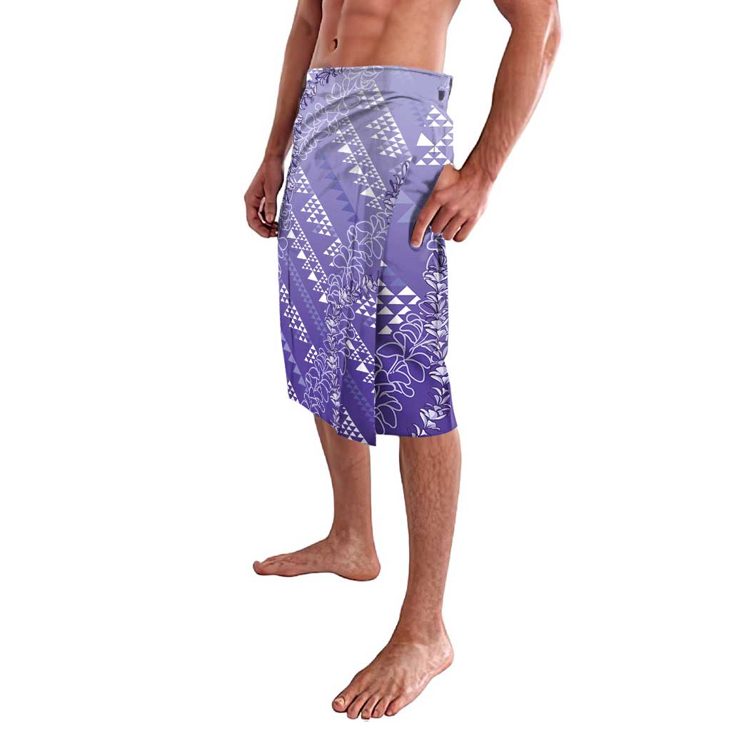 Hawaii Lavender Kapa Lavalava Vintage 'Ohe Kāpala Motifs Mix Plumeria Leis LT7 - Polynesian Pride