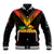 Personalised PNG Hunters Rugby Baseball Jacket Motuan Style LT7 Unisex Black - Polynesian Pride