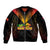 Personalised PNG Hunters Rugby Bomber Jacket Motuan Style LT7 Unisex Black - Polynesian Pride